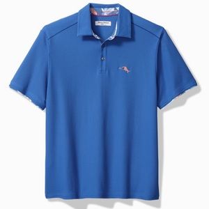 NWT FIESTA FRONDS FIVE O'CLOCK ISLANDZONE POLO IN PALACE BLUE BY TOMMY BAHAMA